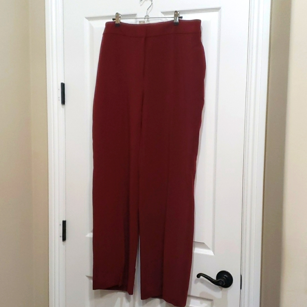 Chico's Wide Leg Fashion Pant 2.5R NWT $99 570294715 size 14 Cranberry Spice
